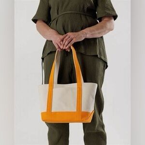 Baggu Small Heavyweight Canvas Tote Tangerine